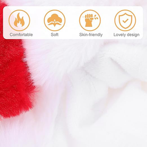 Nouveau doux mobile oreille sautant en peluche rouge haut pompon mignon visage dessin animé père noël casquette accessoires de fête de noël chapeaux de père noël en gros - Product Image 2