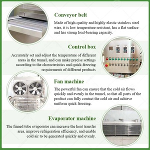 Tôm xoắn ốc Dâu Tây Đường hầm iqf Nitơ lỏng thiết bị Vụ Nổ Máy làm lạnh Tủ đông dòng hoàn chỉnh cho shocs - Product Image 3
