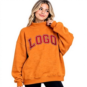 Nouvelle Arrivée Pull Décontracté Hiver Femme Col Montant Ample Léger Brodé Sans Doublure - Product Image 1