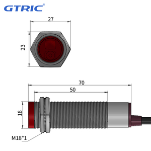 Interruptor Óptico GTRIC Refletor Fotoelétrico M18 10-30VDC 3 Fios NPN PNP <span class=keywords><strong>Sensor</strong></span> Fotoelétrico a Laser Retrorreflexivo - Product Image 5