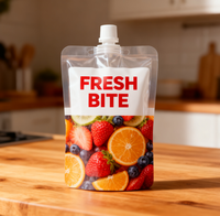 Pochettes à bec verseur personnalisées de qualité alimentaire, emballage anti-fuite pour boissons, jus, lait, aliments pour animaux de compagnie avec impression en héliogravure
