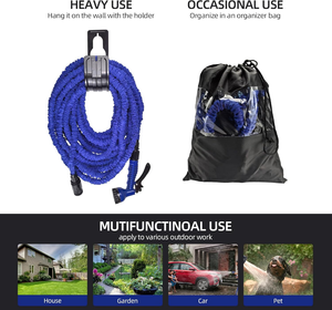 Direct Supplier's Low-Priced Expandable Garden Watering Hose <b>Rubber</b> with Brass or ABS Quick Connector for Outdoor Use - Product Image 6