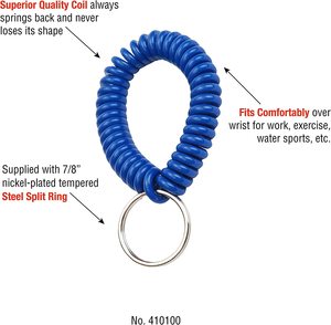 Bán Buôn 2 Inch Cầu Vồng Màu Nhựa Mùa Xuân Linh Hoạt Ban Nhạc Cổ Tay Co Giãn Dây Đeo Cổ Tay Xoắn Ốc Móc Chìa Khóa Vòng Đeo Tay - Product Image 4