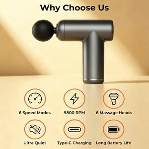 Portable Rechargeable Fascia Gun, Powerful <b>Vibration</b> Muscle Massager, for Post-Workout Relief, Wholesale Bulk Orders Accepted - Product Image 3