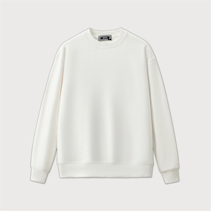 Personalización de los hombres de algodón poliéster 300g sudadera de lana de manga larga mezcla de algodón pulóver cuello redondo sudadera hombres - Product Image 1