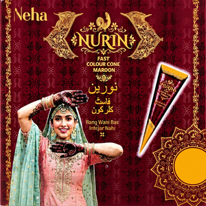 กรวยเฮนน่าสีมารูน NEHA พร้อมใช้ กันน้ำ ติดทนนาน สำหรับเพ้นท์ลายร่างกายเจ้าสาวและงานแต่งงาน - Product Image 1
