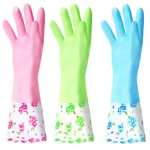 Sell Well Wear-Resistant Latex Thick Kitchen Dishes And Laundry Waterproof Lengthened Household Cleaning Gloves