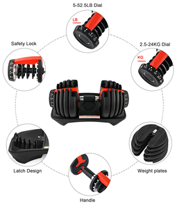 CZ Wholesale New Stocked Adjustable <b>Dumbbells</b> Set Ready to Ship Cast Iron Commercial Home Gym Equipment 80Lb Adjustable <b>Dumbbell</b> - Product Image 4