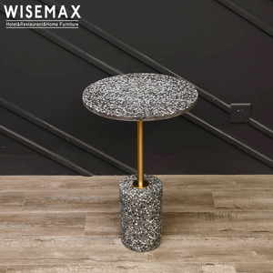 WISEMAX-muebles de cafetería para restaurante, mesa de centro redonda de terrazo, barata, de esquina lateral de baja altura, sofá lateral - Product Image 2
