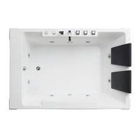 Bañera de Hidromasaje Rectangular Moderna de Acrílico para Parejas, Uso en Hoteles y Almacenes, 8 Jets, Luces de Colores, Reposacabezas