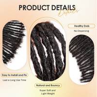 Extensions de dreadlocks texturées Originea en cheveux humains, microlocks, sisterlocks, largeur 0,6-0,8 cm, qualité vierge Remy, vente en gros
