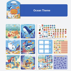 Libro de Actividades de Colorear con Agua Reutilizable, con Hoja de Pegatinas y Bolígrafo de Agua, Juguete Artístico sin Desorden para Niños - Product Image 6