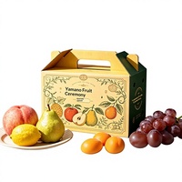 Direct van de fabriek: op maat gemaakte fruitgeschenkdozen met venster en handvat; golfkartonnen dozen; UV-bedrukte kleuren dozen voor fruit