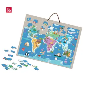 JIESTAR best seller magnetic world map puzzle giocattolo educativo bambini puzzle da parete giocattolo giocattoli magnetici mappa del mondo jigsaw puzzle