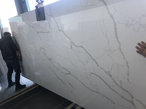 Calacatta แผ่นควอทซ์สีขาวขนาดใหญ่ที่มีลวดลายตกแต่ง - Product Image 6