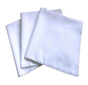 Custom 100% Cotton White Square <b>Handkerchiefs</b> 35x35cm Casual Daily Use All Season - Product Image 1