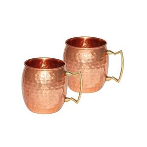 Suministro al por mayor 2 tazas de mula de Moscú martilladas hechas a mano para cualquier bebida fría, incluida la taza de té helado con agua - Product Image 1