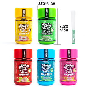 กระปุกพลาสติกเก็บของ Baby Jeeters พร้อมฝาปิด ทรงกลม หลายสี สำหรับใส่กรวย โรซิน และเพชร - Product Image 5