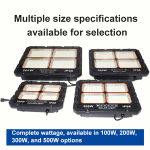 Đèn lũ năng lượng mặt trời Điều khiển từ xa 100W 200W 300W 500W Sân vận động Đường hầm IP66 Đèn lũ năng lượng mặt trời - Product Image 2