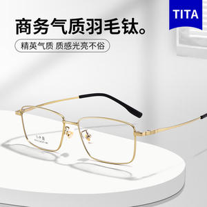 Montures de lunettes rectangulaires en titane Ti-P 3110 pour hommes, taille moyenne, verres en résine, style professionnel, lunettes optiques - Product Image 3
