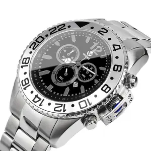 Jam tangan pria, jam tangan bisnis mewah safir jam kuarsa otomatis gerakan os20 miyota baja nirkarat Jepang
