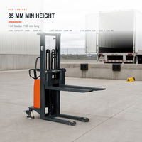 Transpalette semi-électrique 2000 kg 12V 15A avec chargeur pour ligne de montage et manutention de marchandises