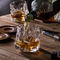 Coffret cadeau whisky avec verres rotatifs, sous-verres en bois, glaçons - Emballage personnalisé, écologique, 100% alimentaire