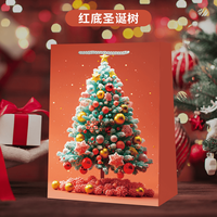 Prêt à Expédier Sac à provisions de Noël en papier Sacs-cadeaux imprimés de luxe avec logo