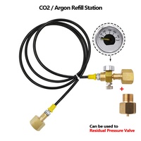 Station de remplissage de CO2 et d'argon Zimkyfa, tuyau de transfert W21.8 1,5 m, adaptateur de valve en laiton, kit de remplissage de bouteille de gaz, raccord pneumatique