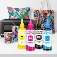 Tinta Transfer Sublimasi Label Kustom 100ML untuk Semua Printer Desktop Epson, Kit Isi Ulang Tinta Sublimasi untuk Printer Epson