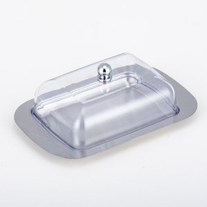 Plat à beurre multi usages en acier inoxydable, avec couvercle en <span class=keywords><strong>plastique</strong></span> - Product Image 1