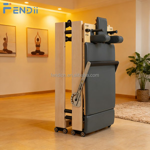 Cama de Pilates Reformer Plegable de Madera de Arce y Roble con Resistencia Ajustable para Gimnasio en Casa y Uso en Estudio - Product Image 3