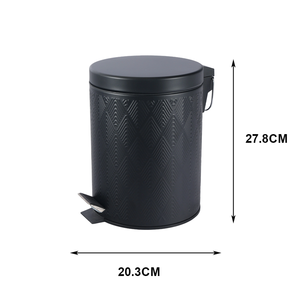 <strong>Black</strong> Metal Round Foot Pedal Trash Can Design <strong>Small</strong> Dustbin for Room Household Waste Collection <strong>Bins</strong> With Removable Wastebasket - Product Image 5