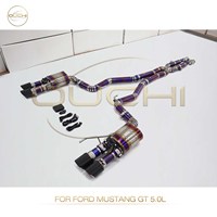 Système d'échappement haute performance OUCHI en alliage de titane Catback pour Ford Mustang GT 5.0L avec soupape d'échappement, tuyau de réglage automatique