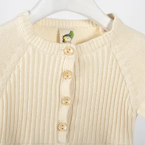 Комбинезон для новорожденных, свитер, комбинезон, вязаный осенний наряд, вязаное боди с длинным рукавом, зимняя одежда