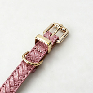 Luxury Woven Leather Dog & Cat <b>Collar</b> Adjustable Soft Neck Strap with High-quality Hardware Modern Simple Fashionable <b>Pet</b> <b>Collar</b> - Product Image 6