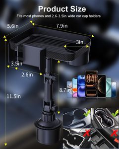 Meilleures ventes d'<span class=keywords><strong>Amazon</strong></span>, support de téléphone portable universel pour voiture, support de boisson, plateau réglable en hauteur et en angle, matériau ABS - Product Image 6