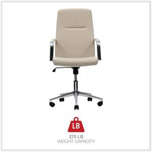 Chaise de travail en cuir Alera Workspace, supporte jusqu'à 275 lb, hauteur d'assise de 18,19 po à 21,93 po, siège et dossier en cuir PU blanc - Product Image 4