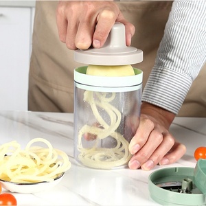 3 in 1 <b>Vegetable</b> Spiralizer Slicer Kitchen Supplies Zucchini Spaghetti Maker Handheld Veggie Adjustable With Container - Product Image 5