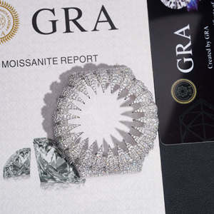 Boîtier <span class=keywords><strong>en</strong></span> <span class=keywords><strong>argent</strong></span> plaqué GA2100 serti <span class=keywords><strong>de</strong></span> diamants Moissanite - Product Image 1