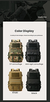 Anti-vol Robuste Tactique Style Militaire MOLLE 40L Sac À Dos Étanche Aventures En Plein Air Grande Capacité Camouflage Minimaliste
