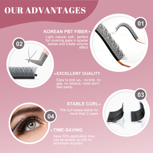 Nhà Máy Giá cao cấp YY W hình dạng khối lượng lông mi mở rộng mềm Clover lông mi Crisscross C D CC DD Curl 3D 4D 5D 6D 8D Lash khay - Product Image 5