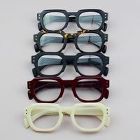 Monturas Ópticas Retro Hechas a Mano, Gafas de Estilo Atemporal para Uso Diario, Acetato Cuadrado Clásico para Hombre y Mujer
