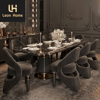 Grande Promotion Personnalisation Design de Luxe Mobilier de Salle à Manger Marbre Ensemble Table à Manger Haut de Gamme
