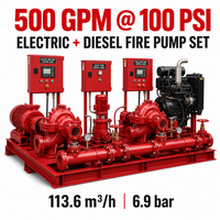 Ensemble de pompe à incendie électrique diesel 500 GPM 100 PSI avec pompe jockey pour système de protection incendie
