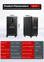 WF.EL Servo Motor Tipe Digital Display AVR AVS 30KVA SVC Stabilizer Regulator Tegangan Satu Fasa 220V/230V Tembaga