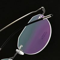 Vente en gros de montures de lunettes sans monture en alliage de titane ultralégères, carrées, pour myopie, lunettes de prescription pour hommes et femmes