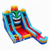 Tobogán Acuático Inflable de 20 pies, Modelo Kona Falls Lagoon, de Una Sola Vía, para Uso Comercial, Material de PVC