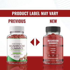 פרטי תווית פטריות gummies עבור תוספת פטריות פונקציונלי Adults10-in-1 עבור מיקוד מצב הרוח טבעוני שאינו gmo 60 לספור 30 הגשה - Product Image 3