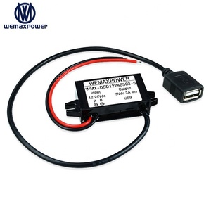 Convertitore DC-DC WEMAXPOWER per Auto, Mini Tipo A con Foro di Installazione, da 24VDC a 5VDC, Micro <span class=keywords><strong>USB</strong></span> <span class=keywords><strong>12V</strong></span> 5V - Product Image 1